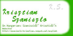 krisztian szaniszlo business card